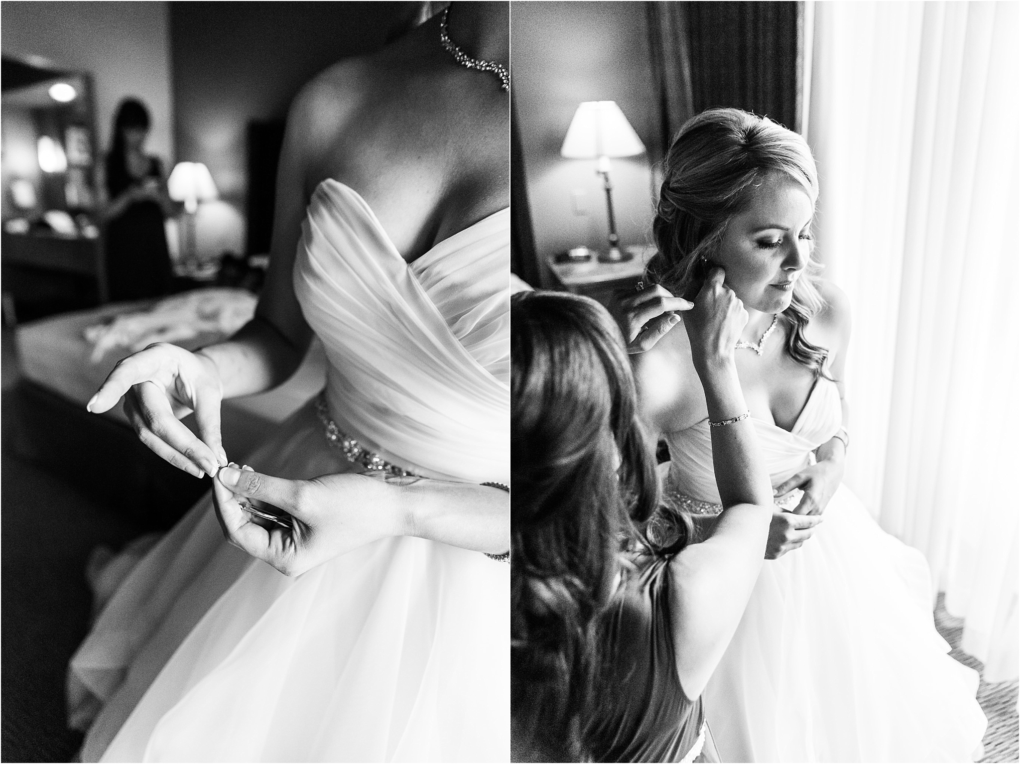 The Lodge at Ventana Canyon Wedding Black and White Getting Ready Photos