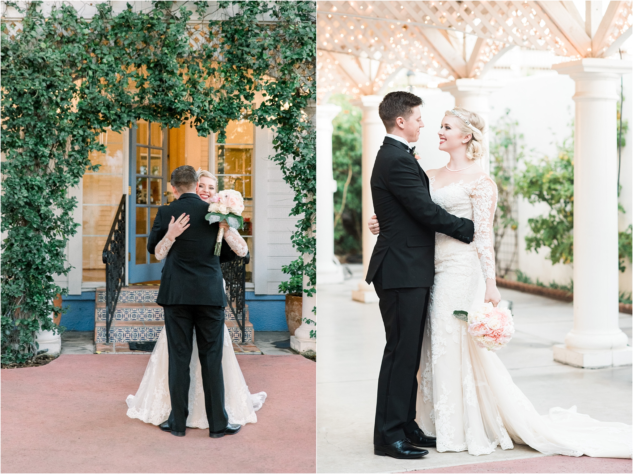 A darling First Look at a Z Mansion Wedding in Tucson, AZ | Tucson Wedding Photographer | Bryan & Anh of West End Photography