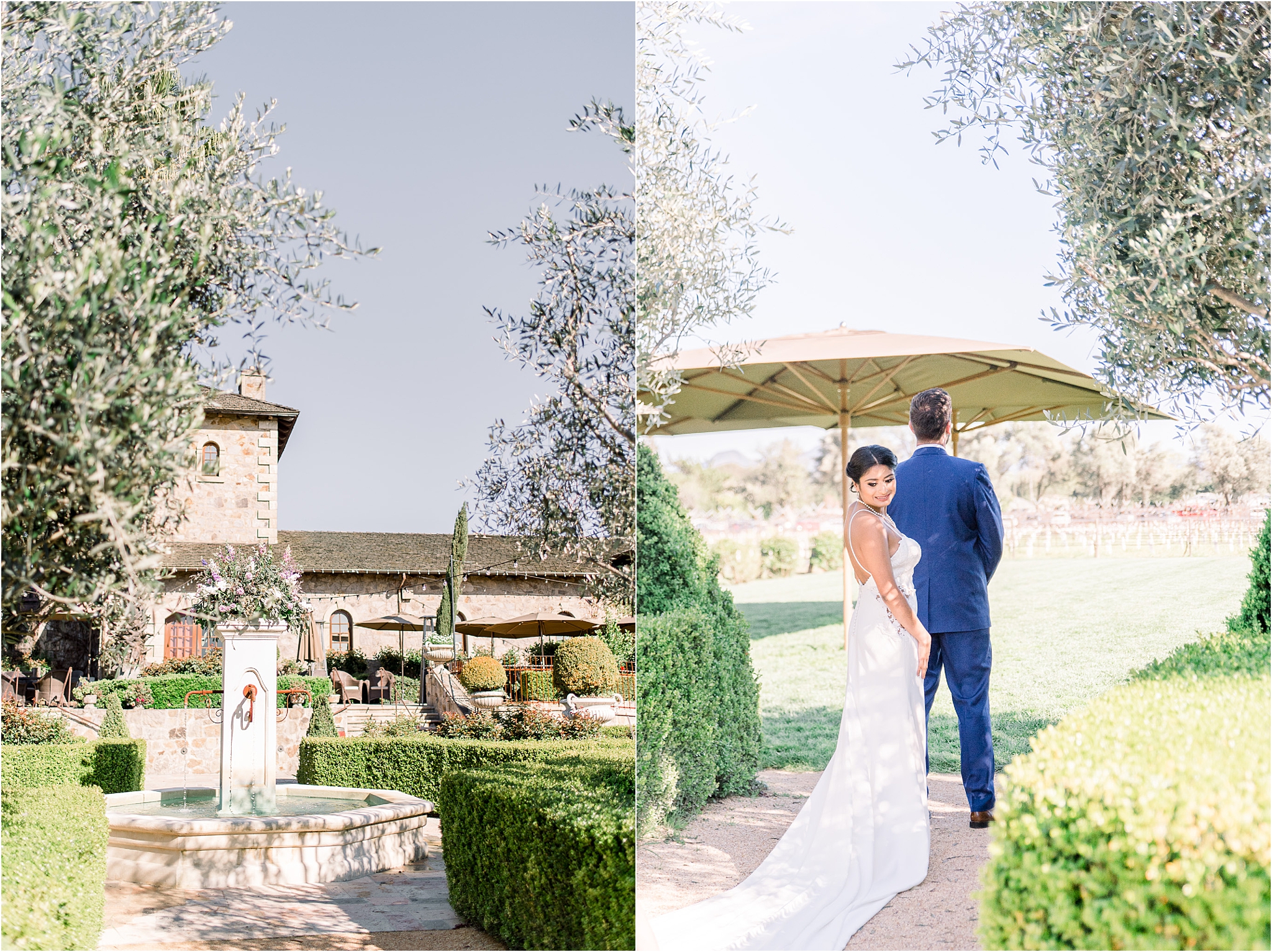 V. Sattui Winery Wedding | Napa Valley, CA | Annie and Pablo first look photos | Napa Valley Wedding Photographer | West End Photography