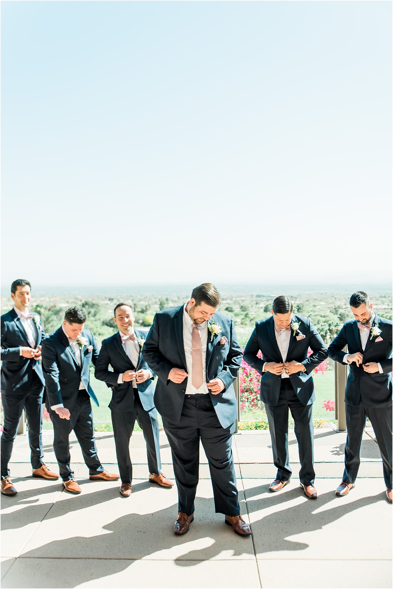 Skyline Country Club Wedding Tucson AZ Zoe and Martin groom with groomsmen